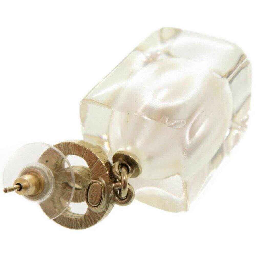 CHANEL White Pearl Logo Earrings - Picture 8 of 8
